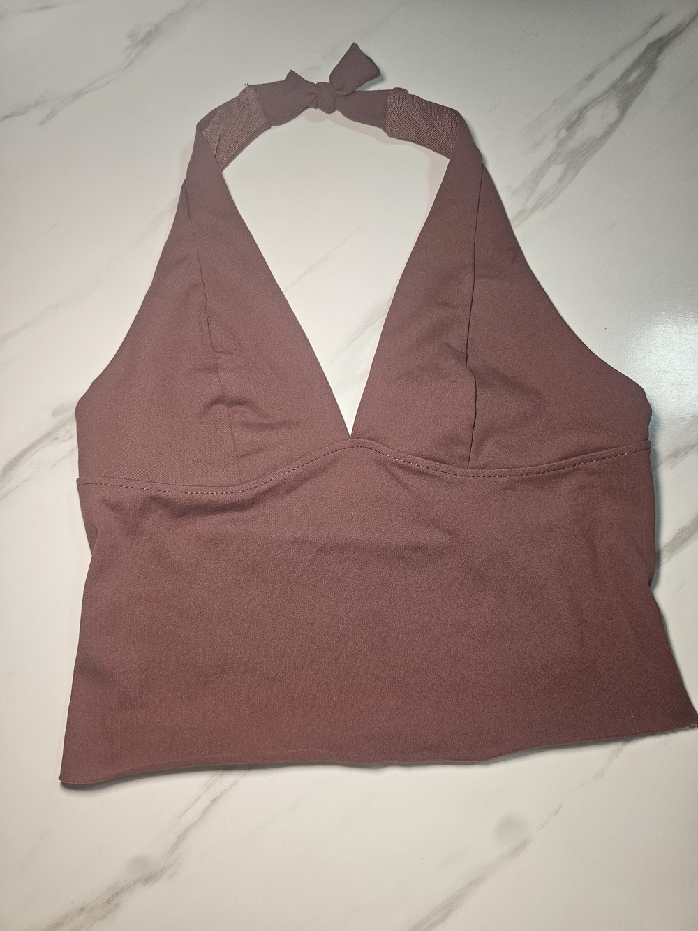 Free People Intimately Mauve / Dusty Rose Halter Crop Top Size S (Flaw)